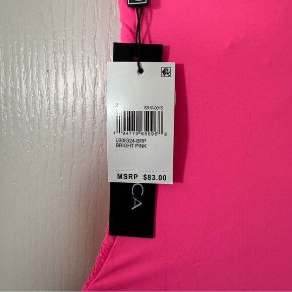 La Blanca Women's Island Goddess Rouched One Piece Swimsuit Bright Pink 2 NWT - Picture 5 of 9
